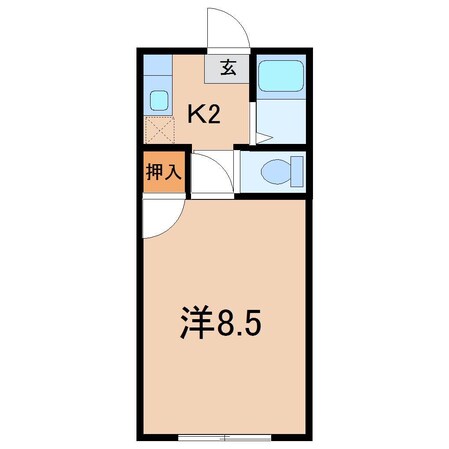 コーポラス清水B棟の物件間取画像